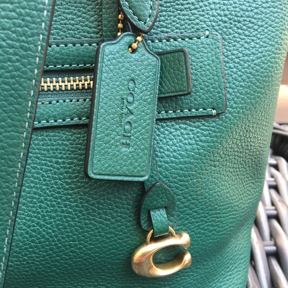 Authentic Green Coach Zip Top Tote - EUC - Picture 8 of 13